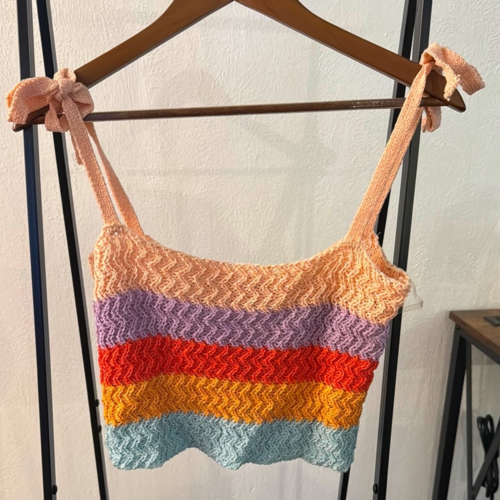 Colorful Knit Crop Top
